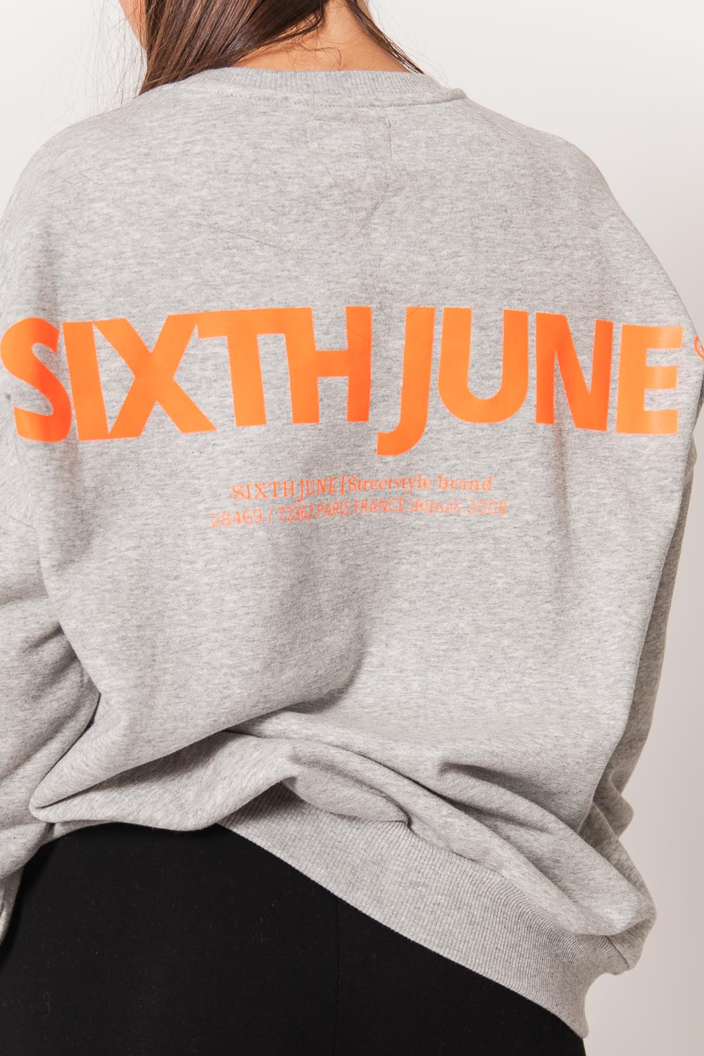 Sixth June - Sweat imprimé orange oversize gris