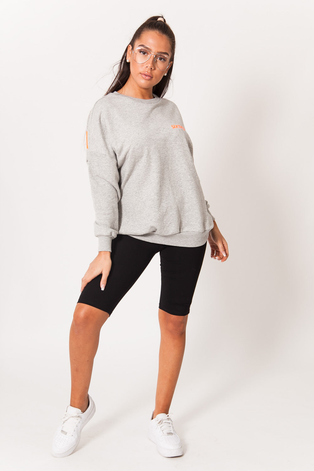 Sixth June - Sweat imprimé orange oversize gris