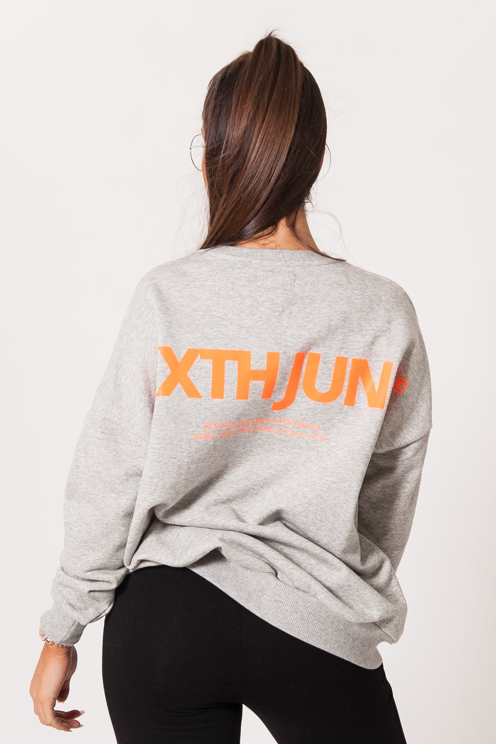 Sixth June - Sweat imprimé orange oversize gris