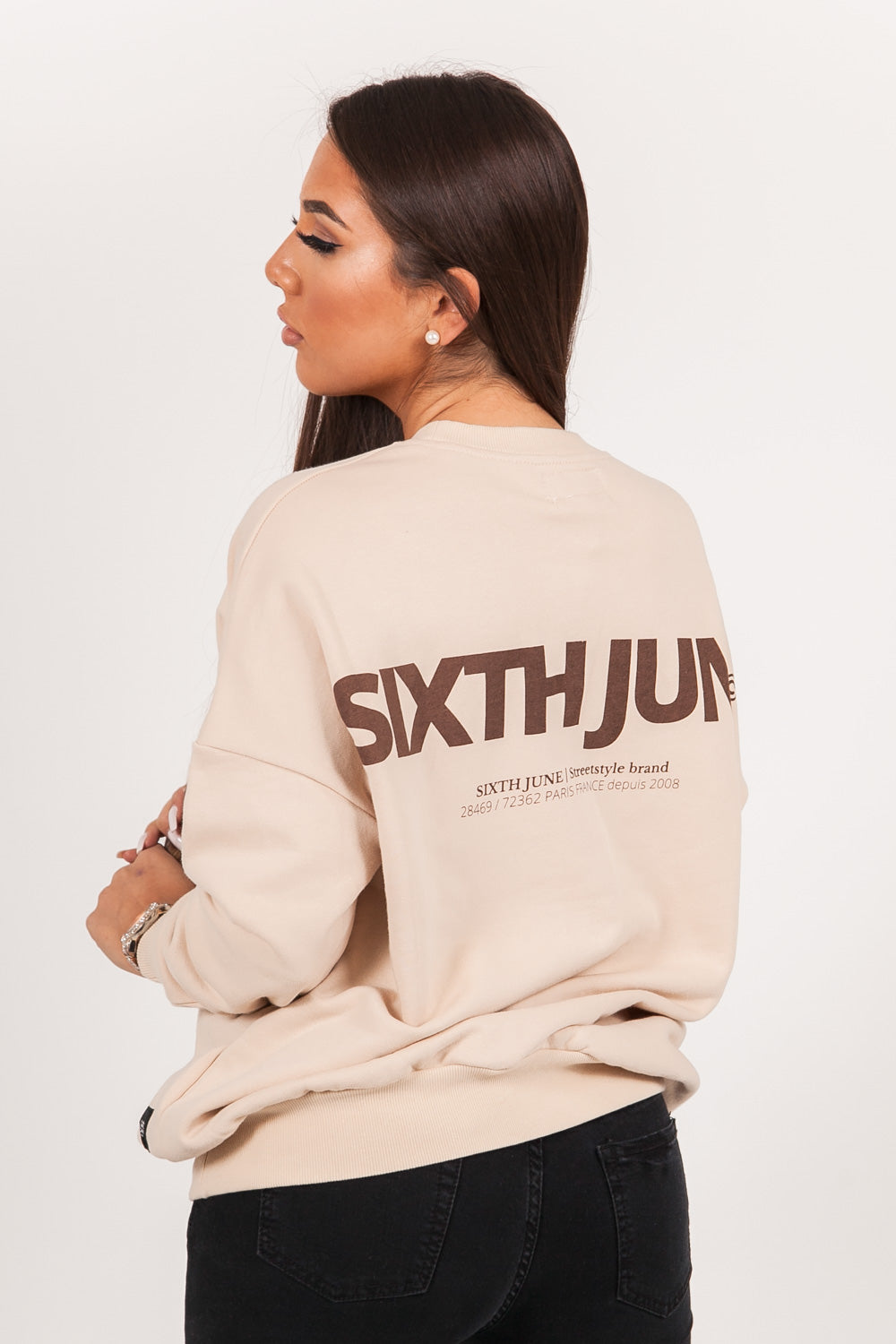 Sixth June - Sweat oversize imprimé beige