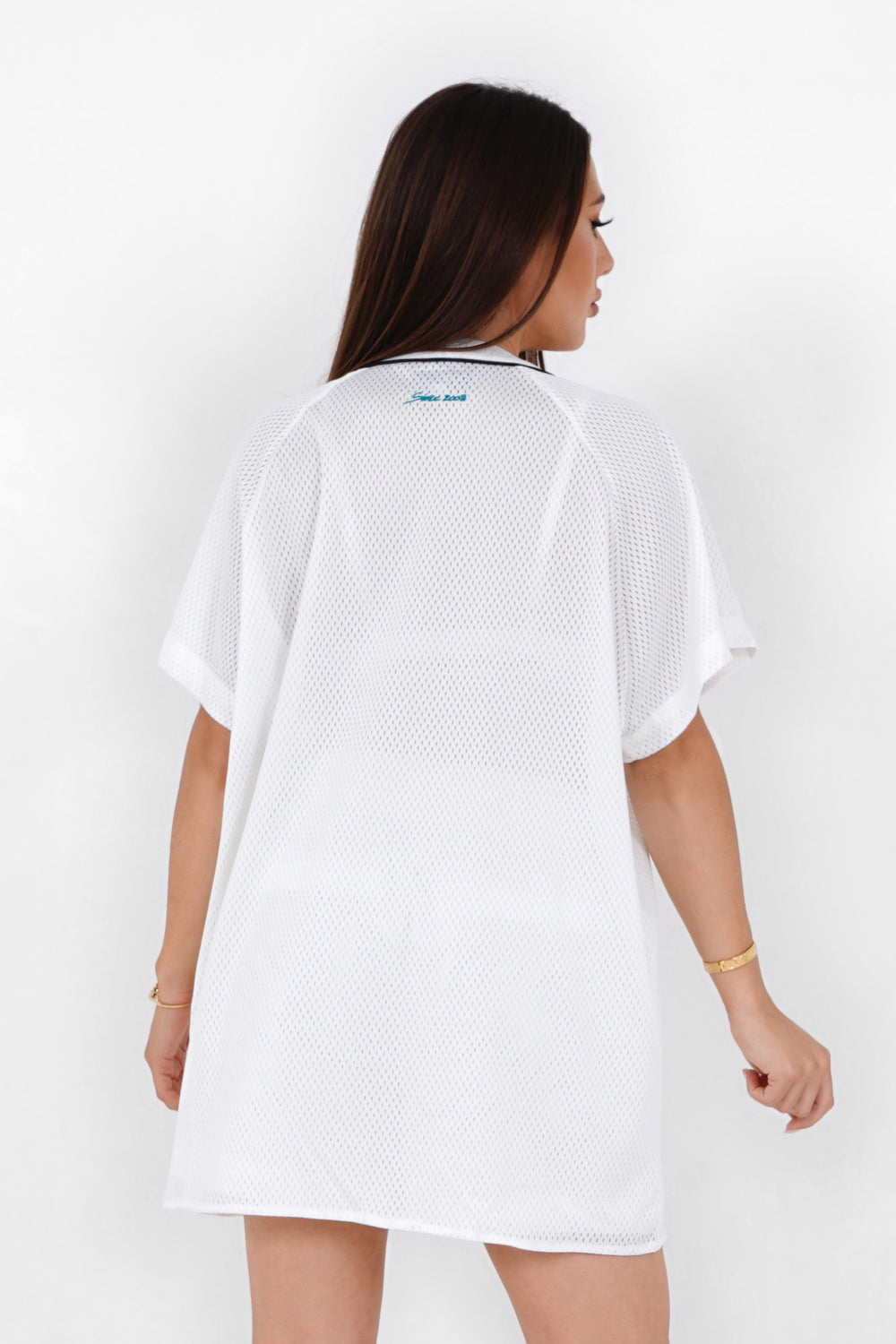 Sixth June - Chemise mesh oversize signature Blanc