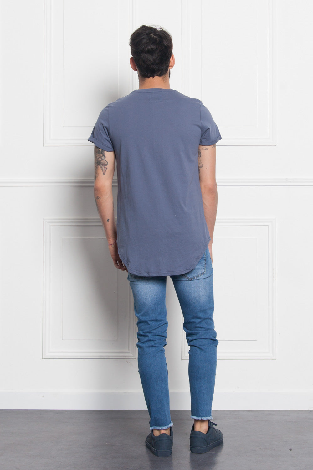 Sixth June - T-shirt bas arrondi bleu foncé