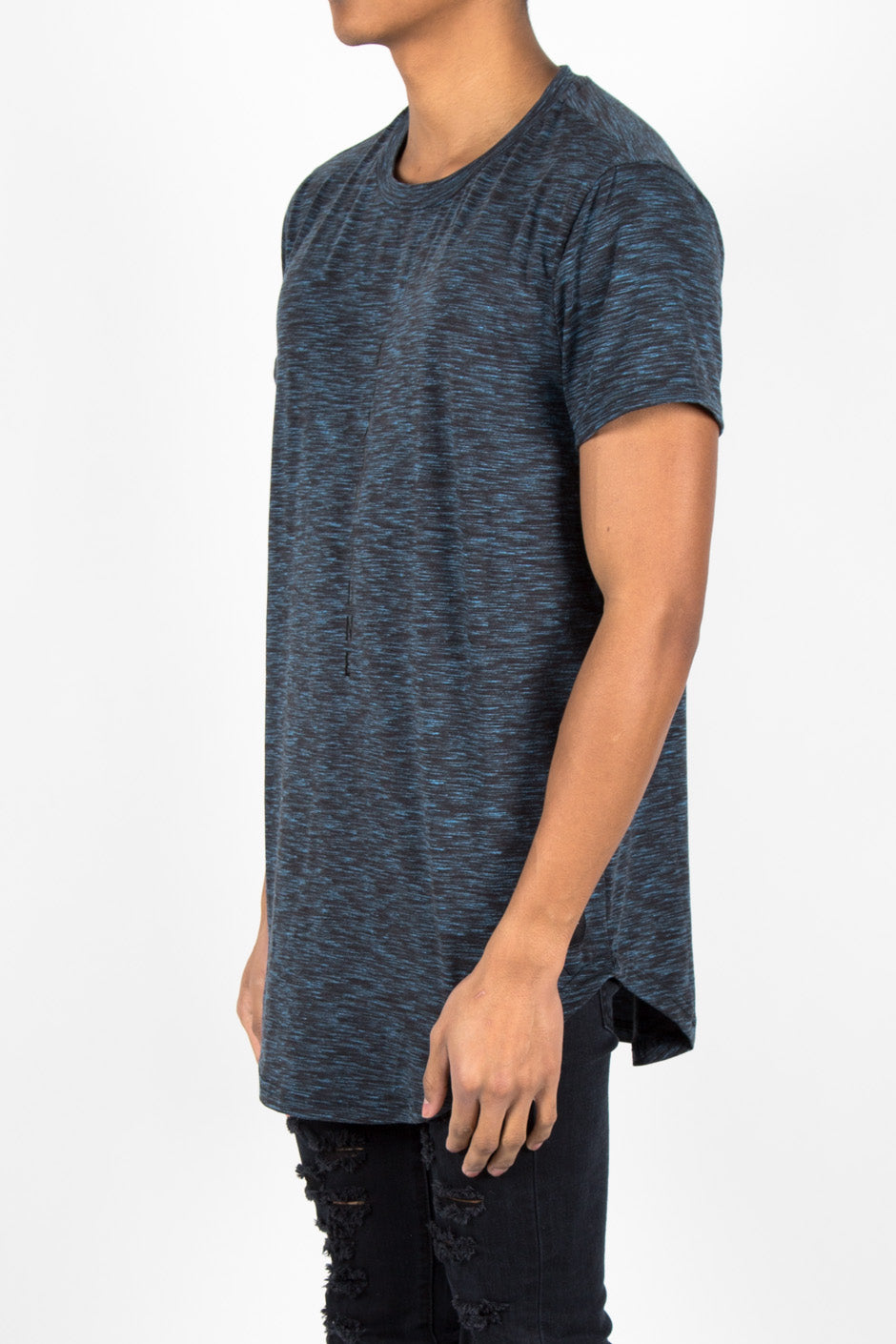 Sixth June - T-shirt rayé imprimé logo bleu