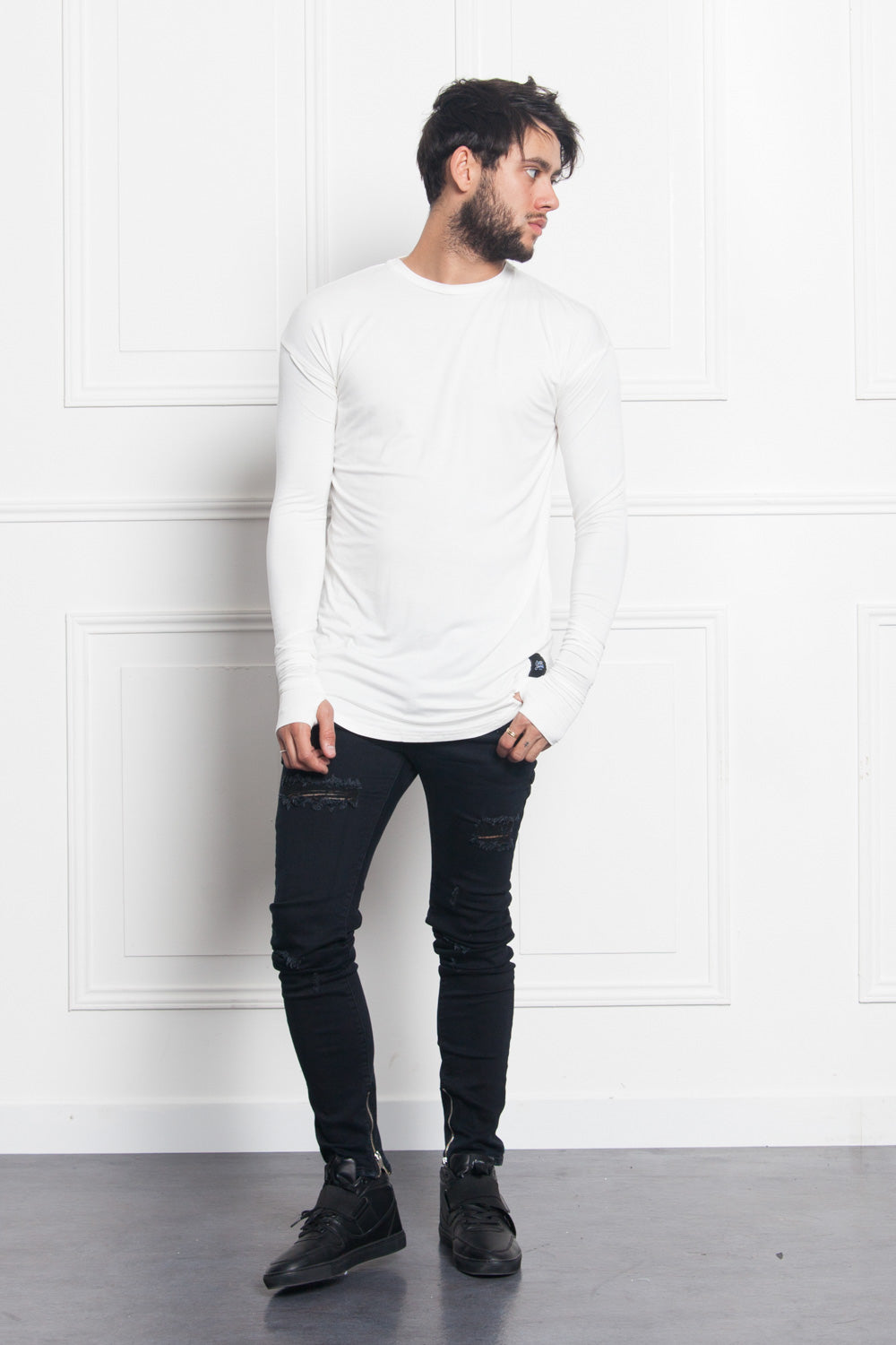 Sixth June - T-shirt long manches longues blanc 1878C