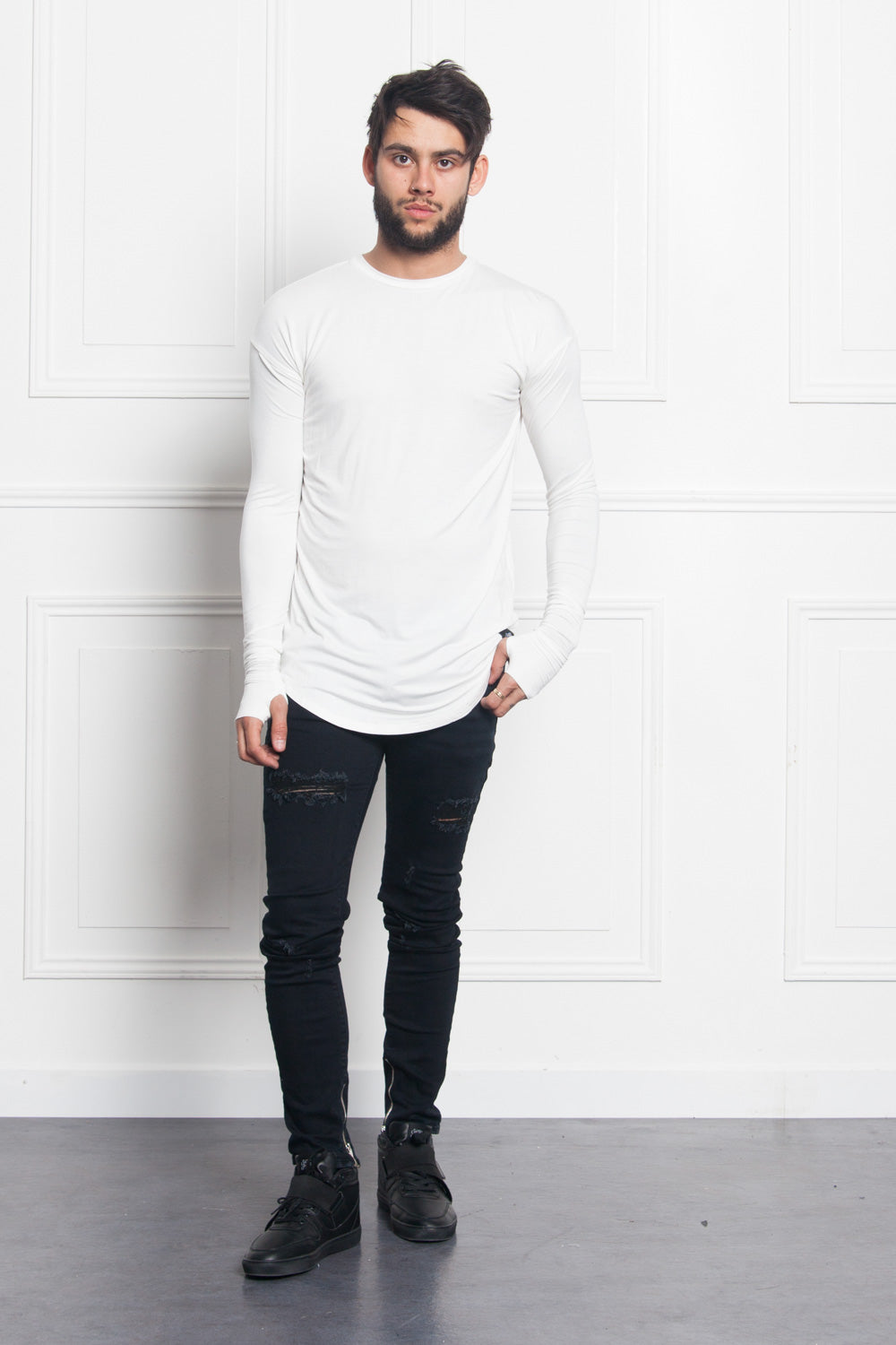 Sixth June - T-shirt long manches longues blanc 1878C