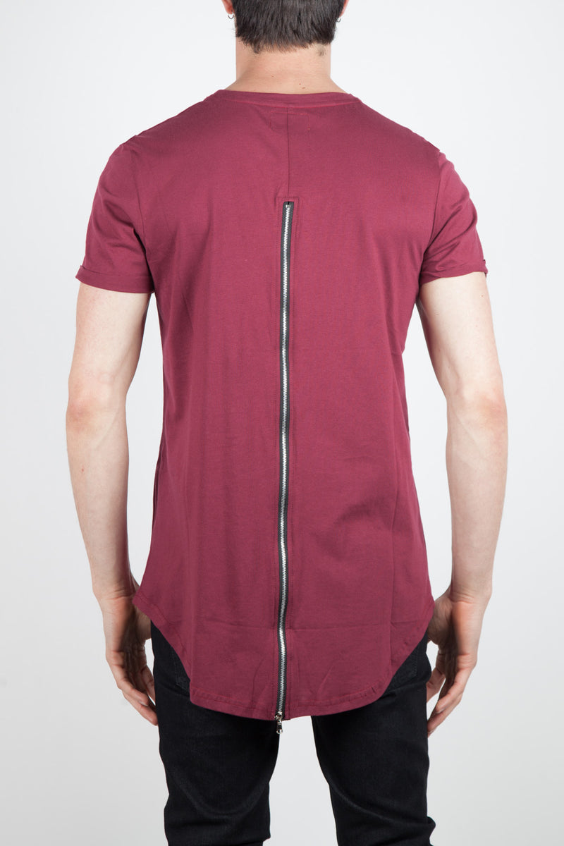 Sixth June - T-shirt oversize zip bordeaux 1146C