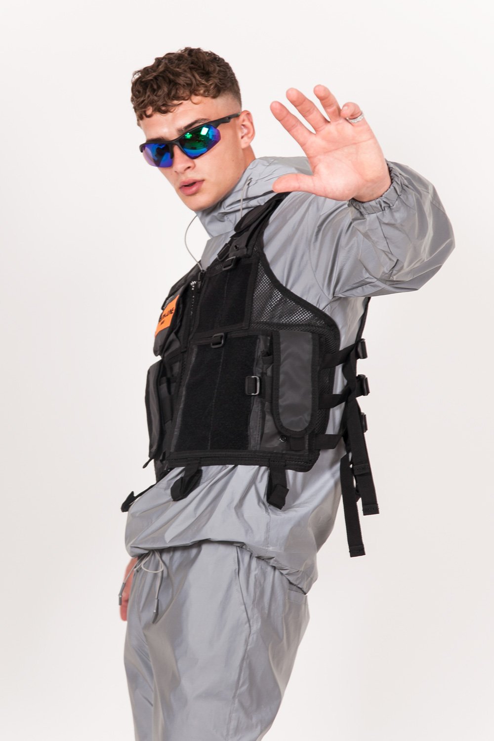 Gilet tactique réfléchissant propaganda noir