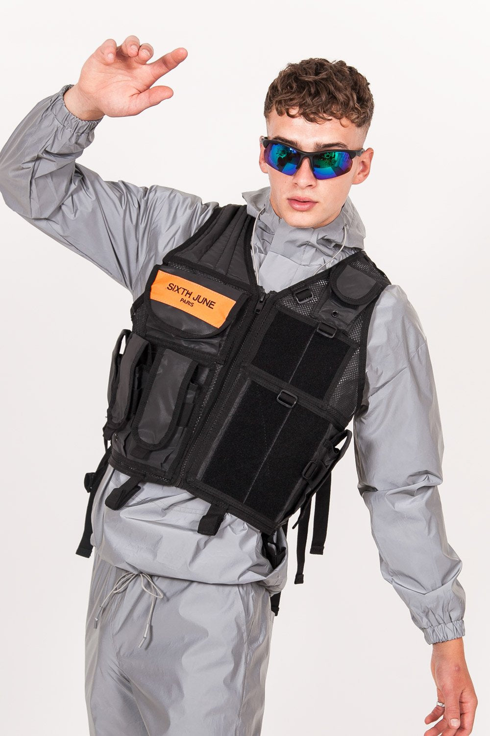 Gilet tactique réfléchissant propaganda noir