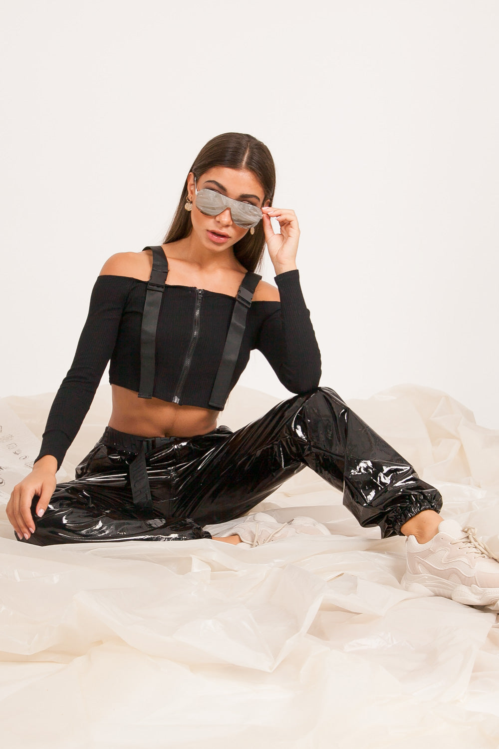 Sixth June - Top boucle zip noir