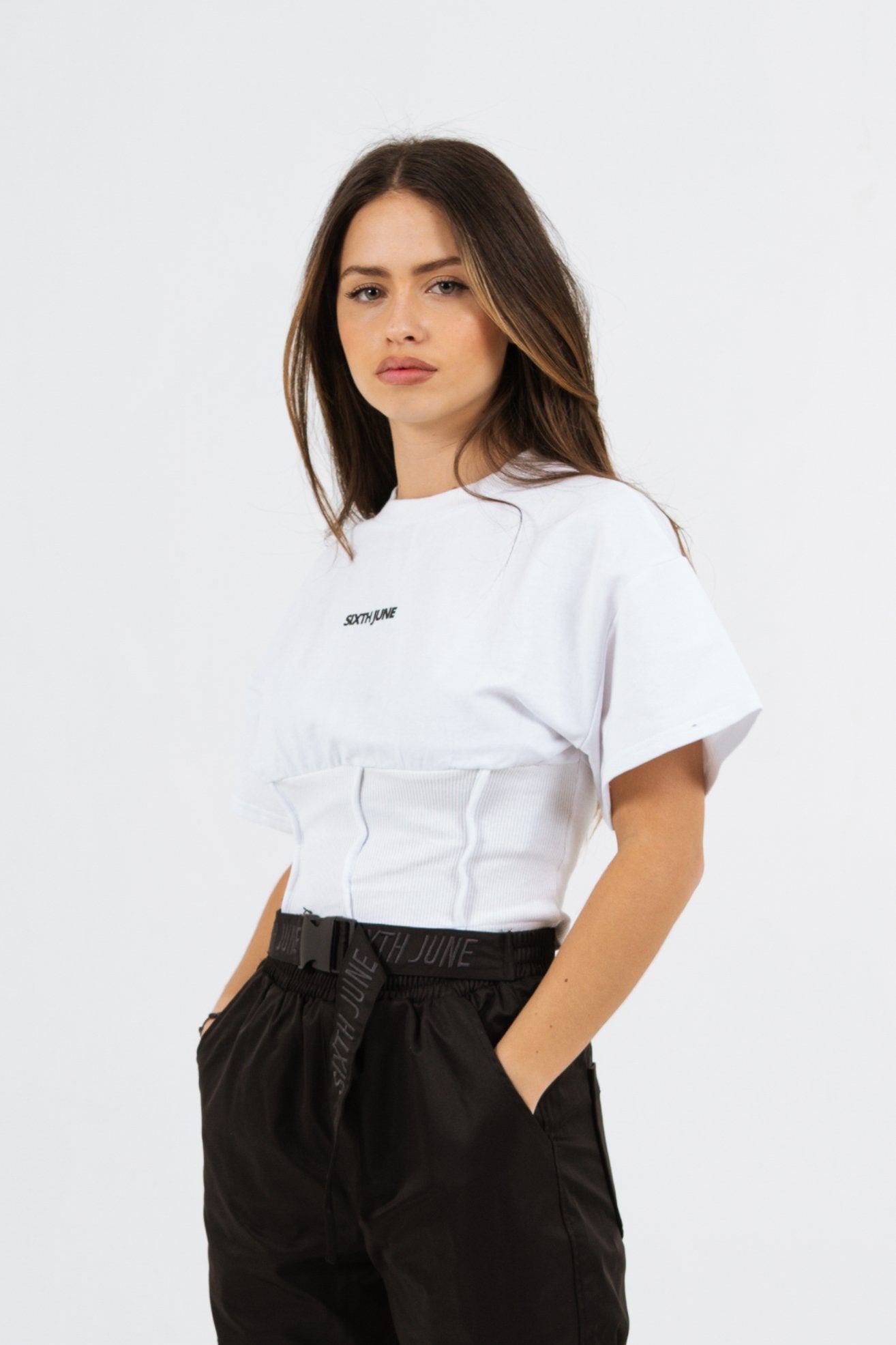 Cropped corset t-shirt White