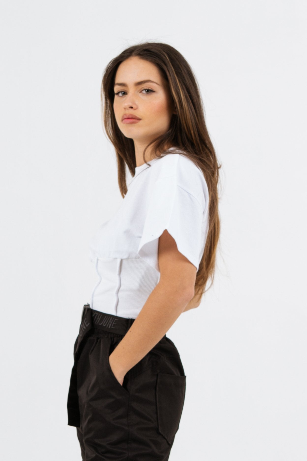 Cropped corset t-shirt White