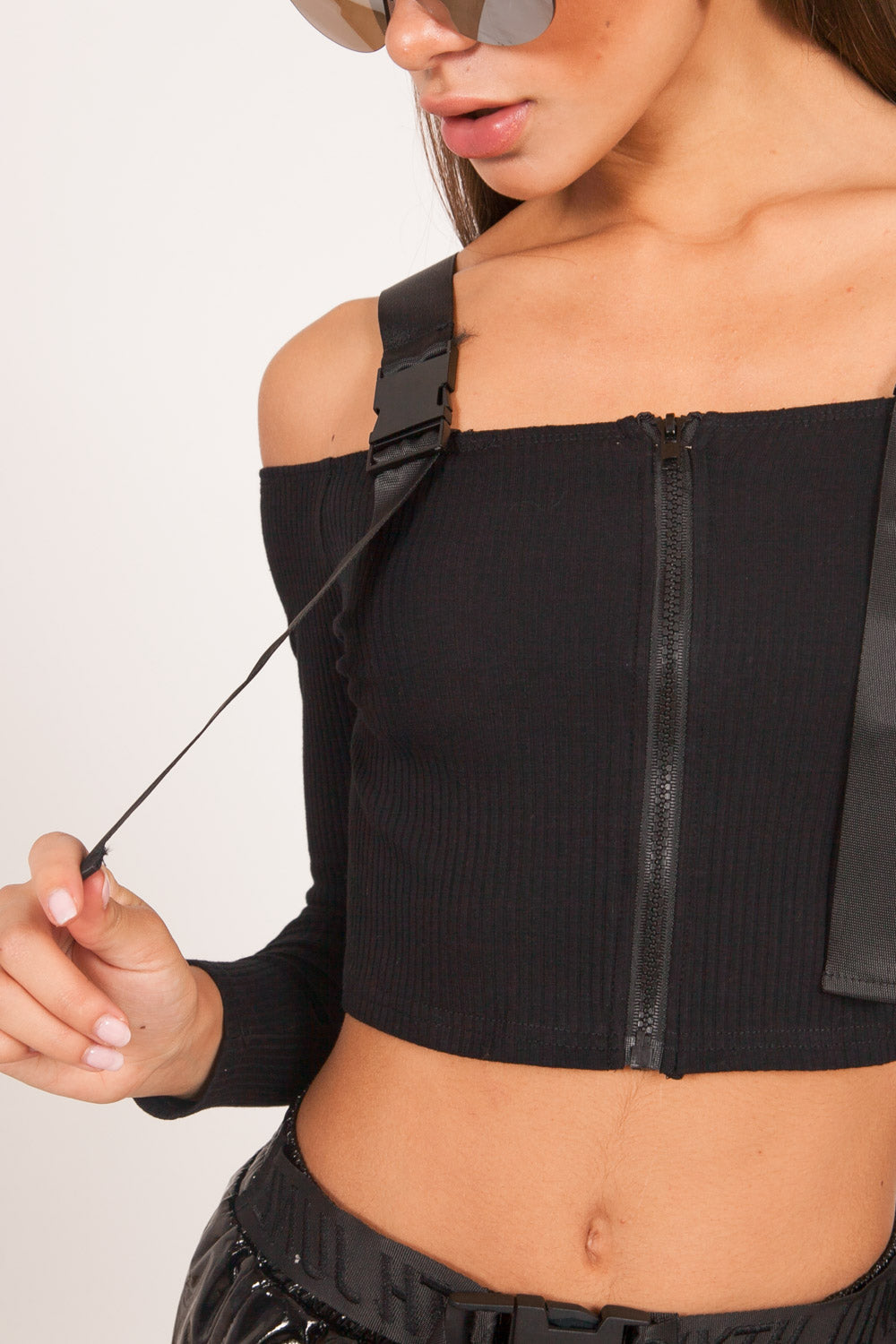 Sixth June - Top boucle zip noir