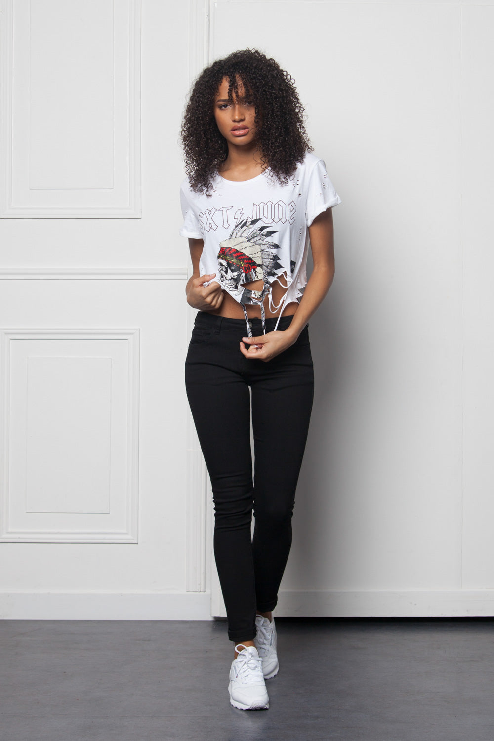 Sixth June - Crop top Monsters destroyed Women white W2632VTS