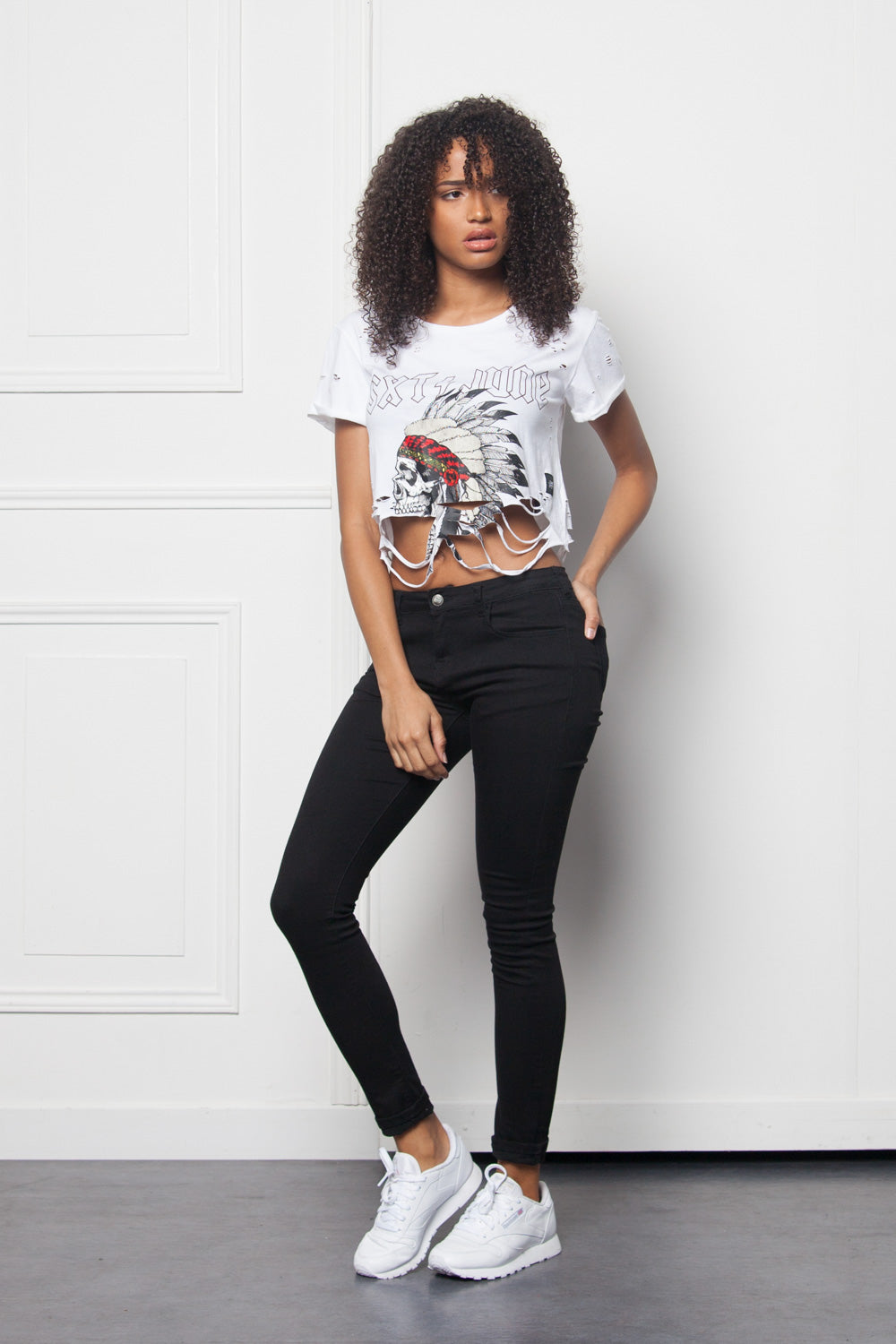 Sixth June - Crop top Monsters destroyed Women white W2632VTS