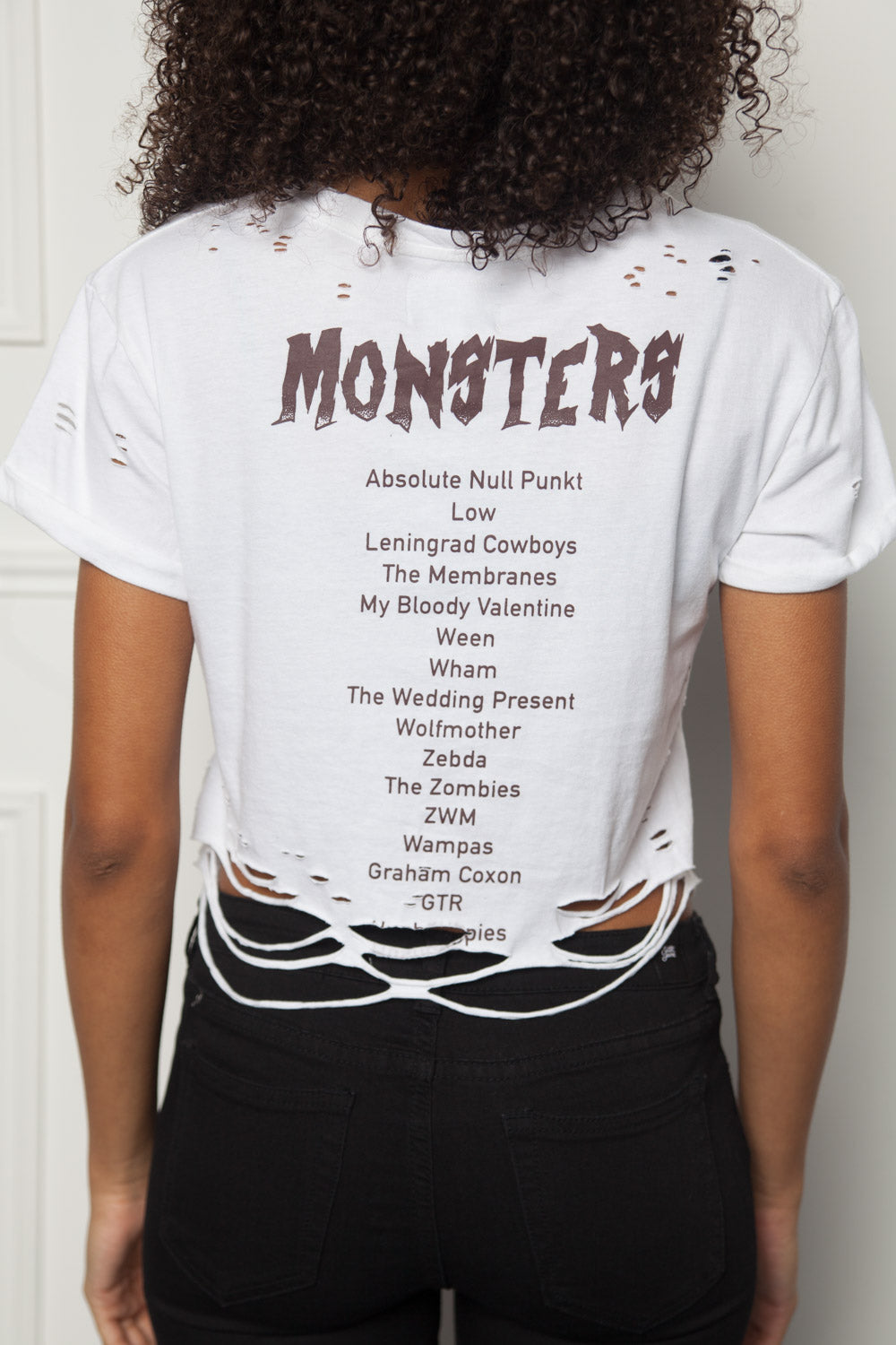 Sixth June - Crop top Monsters destroyed Women white W2632VTS