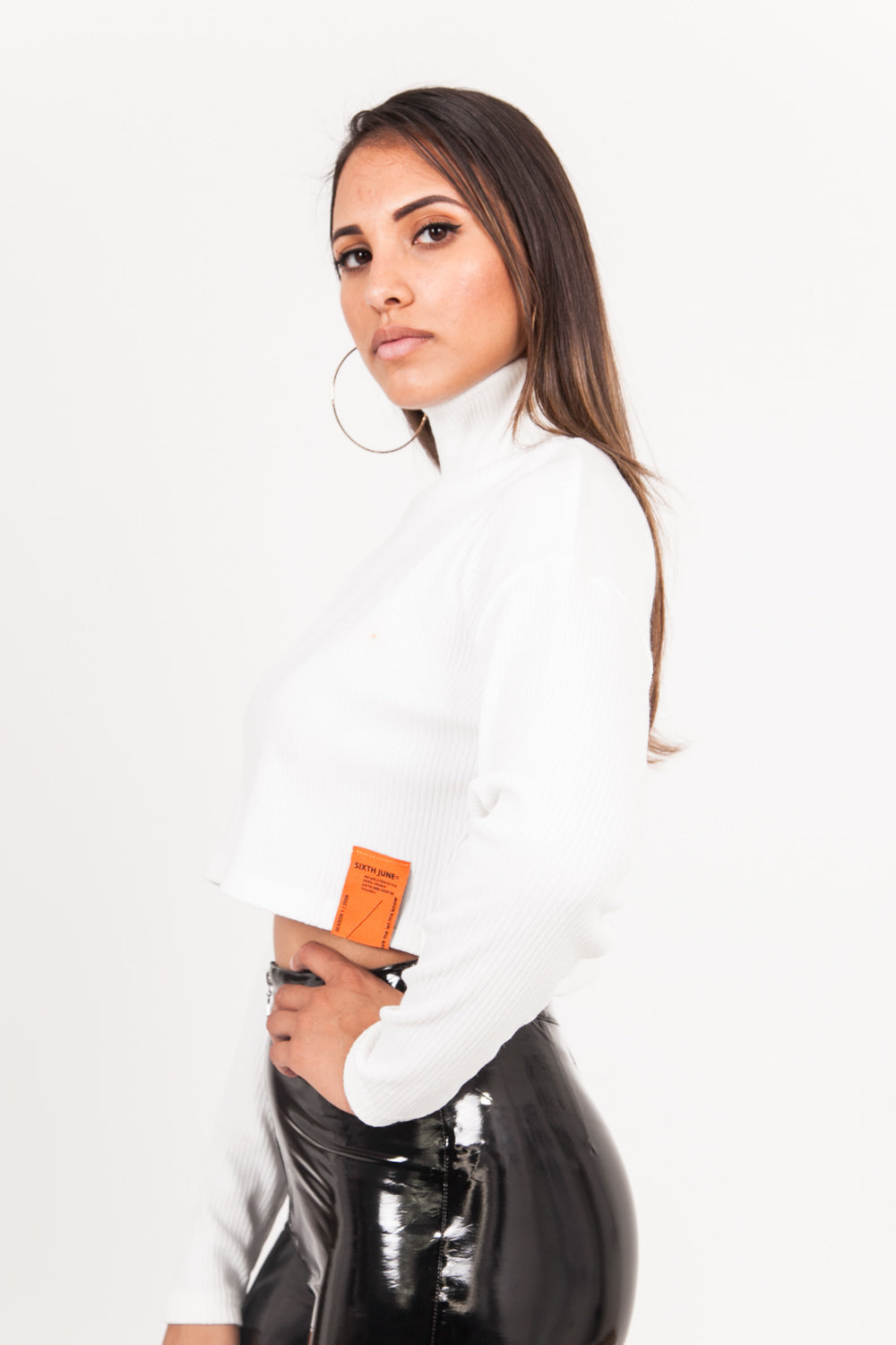 Sixth June - Pull léger court col blanc