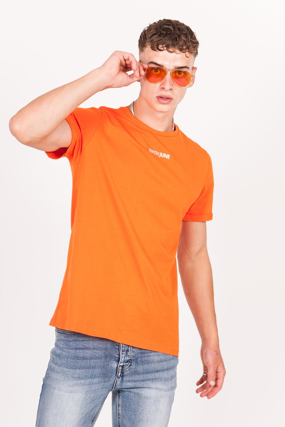 Sixth June - T-shirt logo réfléchissant arrière orange