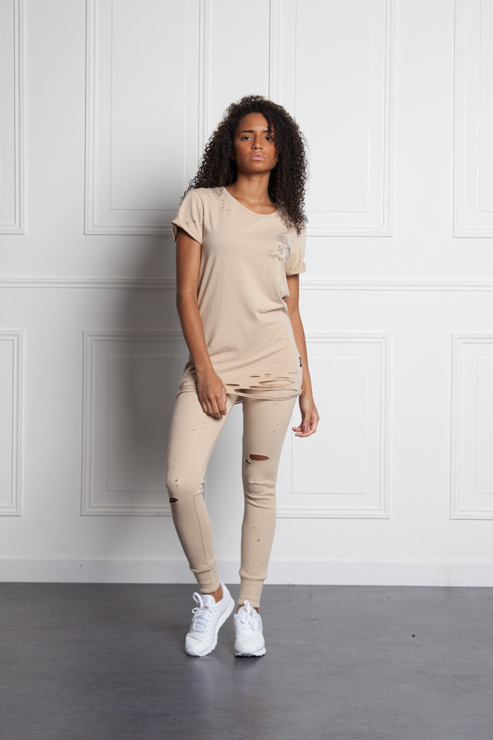 Sixth June - T-shirt imprimés chinois Femme destroy beige W2359VTS