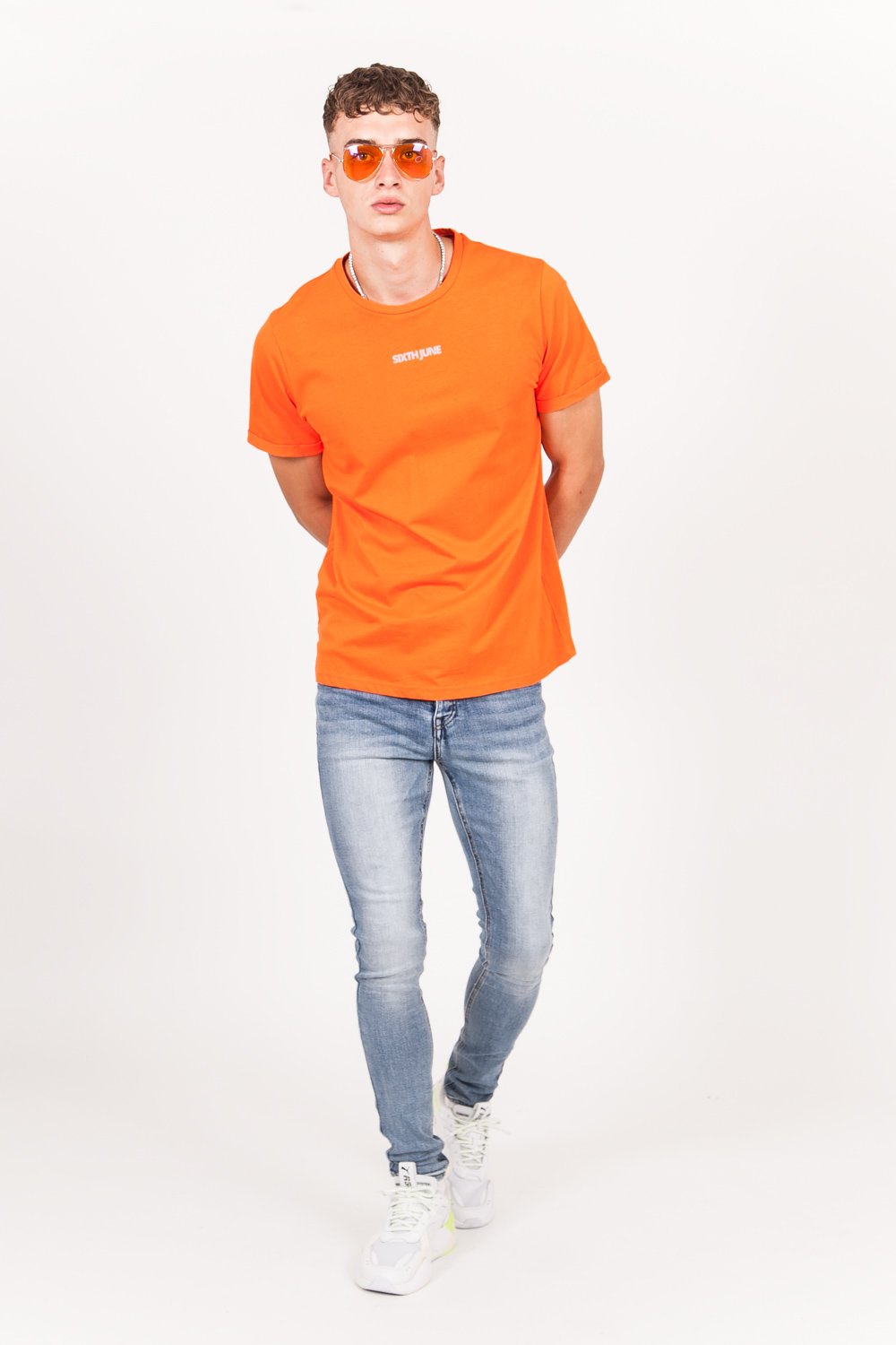 Sixth June - T-shirt logo réfléchissant arrière orange