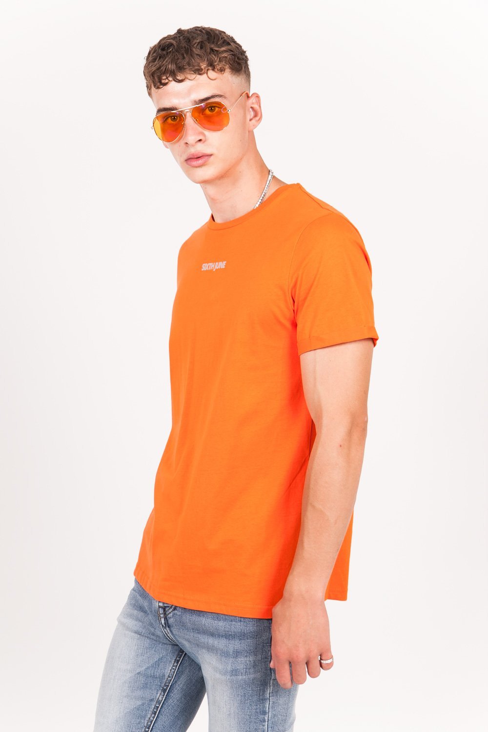 Sixth June - T-shirt logo réfléchissant arrière orange