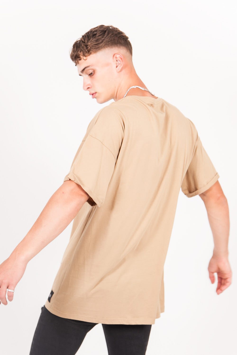 Sixth June - T-shirt épaules tombantes oversize beige M2437VTS