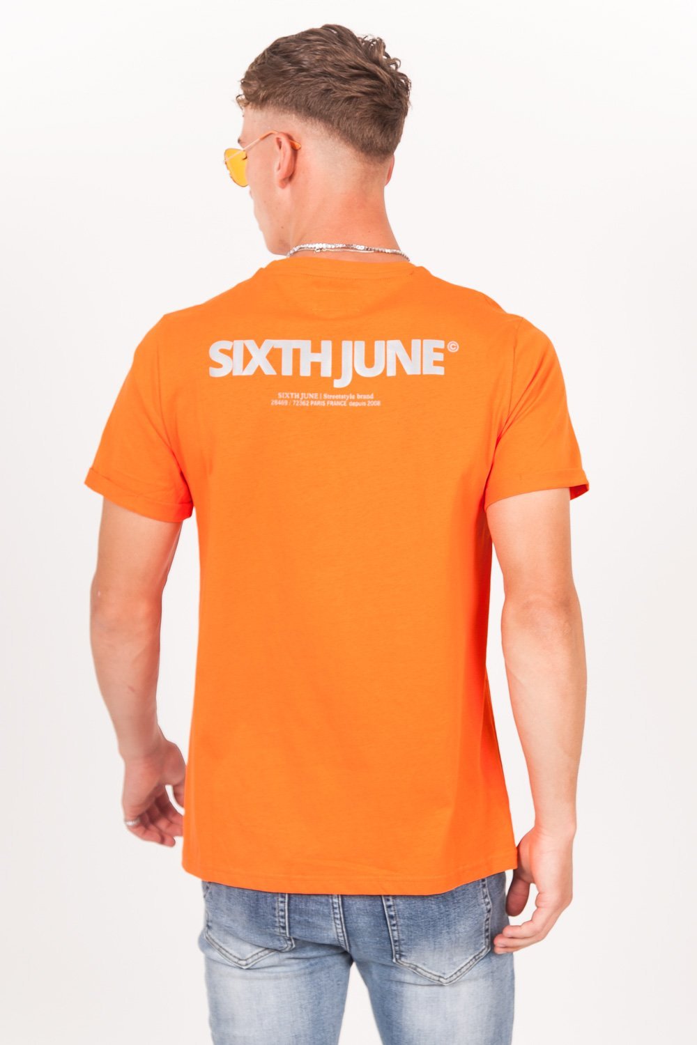 Sixth June - T-shirt logo réfléchissant arrière orange