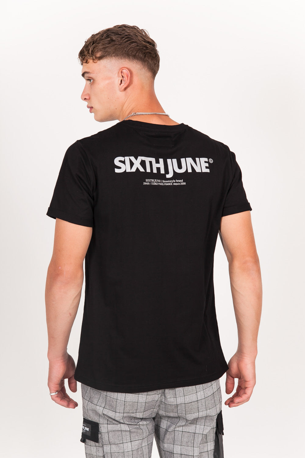 Sixth June - T-shirt logo réfléchissant arrière noir