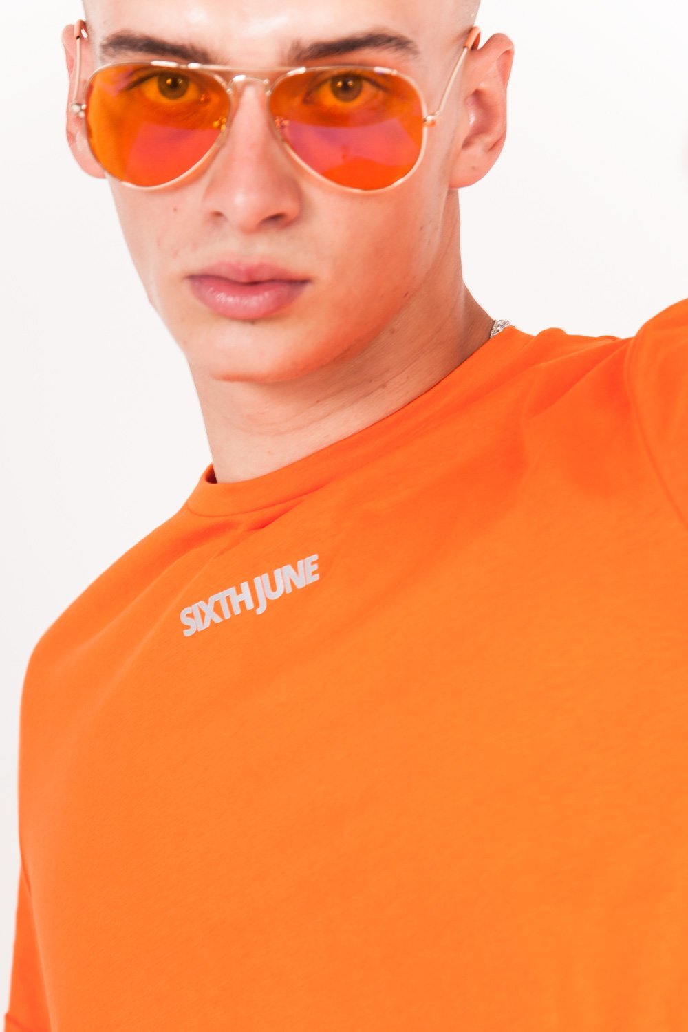 Sixth June - T-shirt logo réfléchissant arrière orange