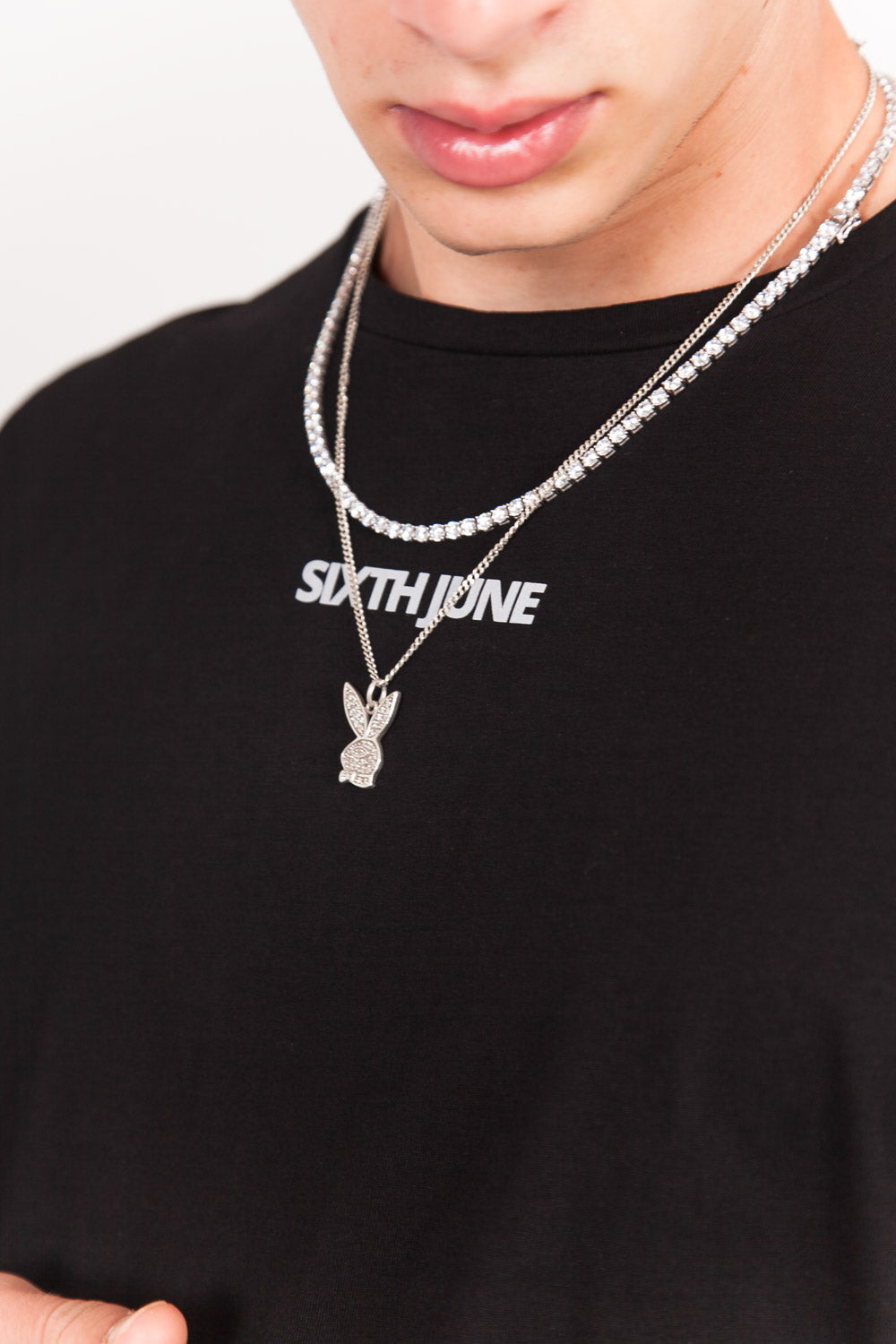 Sixth June - T-shirt logo réfléchissant arrière noir