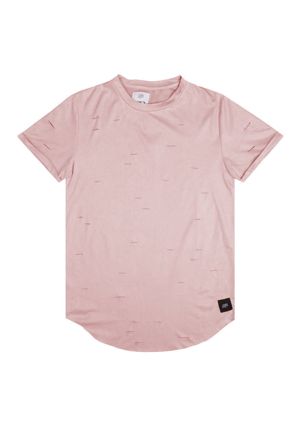 Sixth June - T-shirt destroy suedé rose pâle 2139V