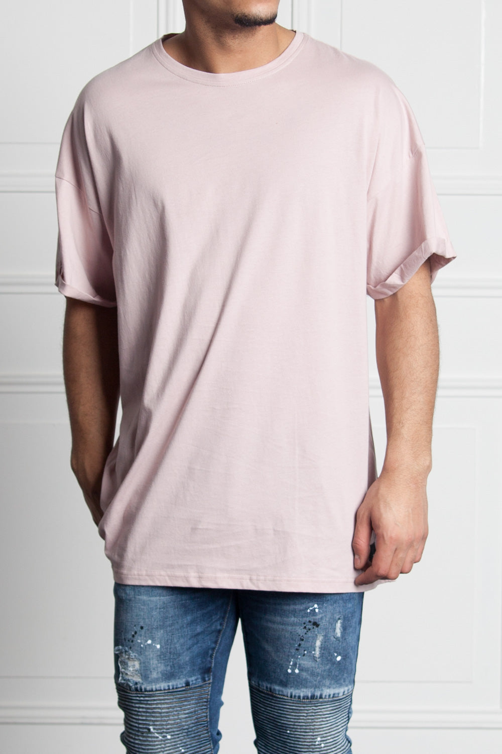 Sixth June - T-shirt épaules tombantes oversize rose M2437VTS