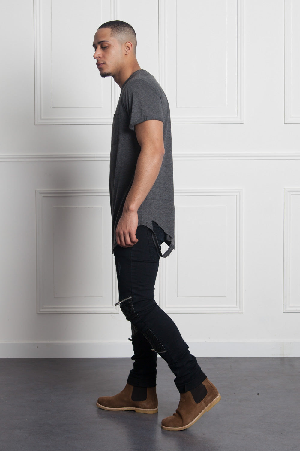 Sixth June - T-shirt chest pocket dark grey M2511VTS