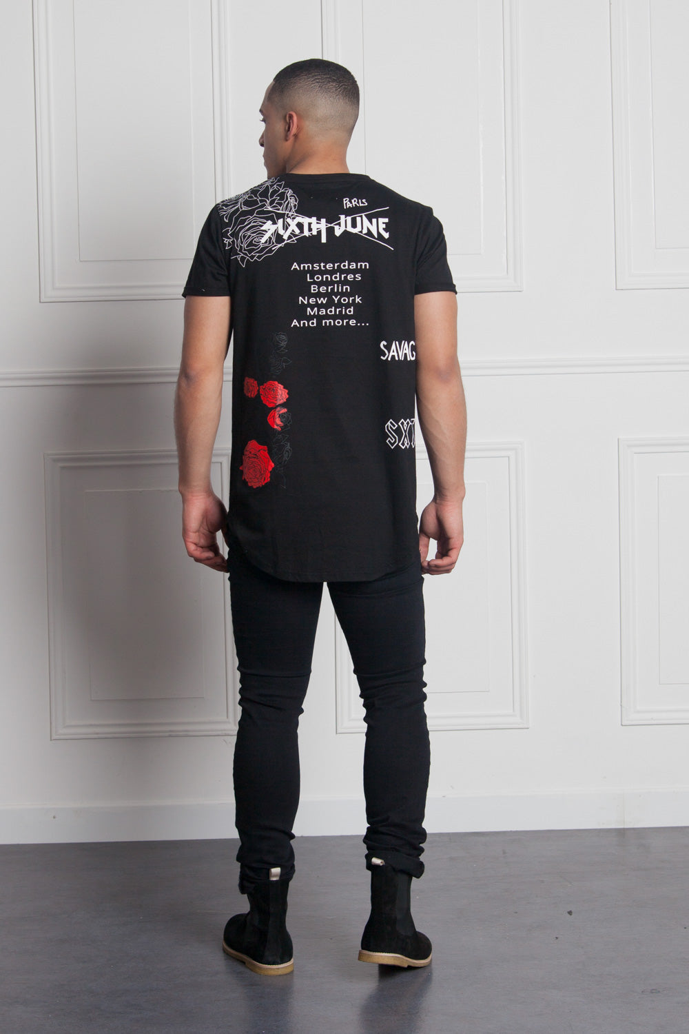 Sixth June - T-shirt rock flock print black M2515VTS