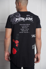 Sixth June - T-shirt rock flock print black M2515VTS