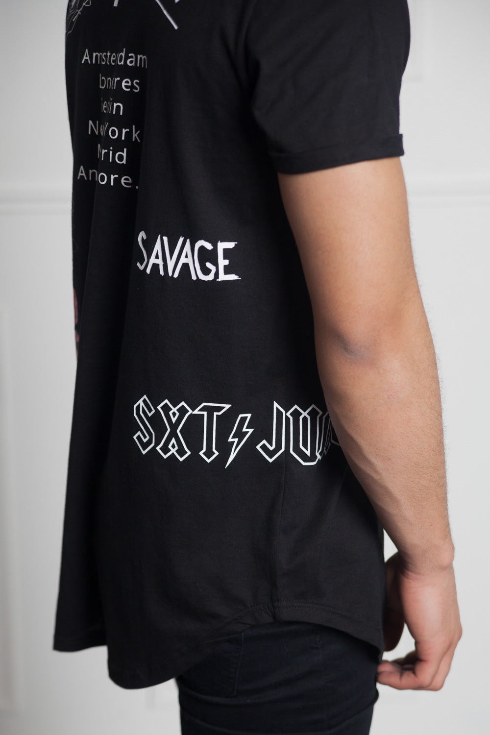 Sixth June - T-shirt rock flock print black M2515VTS