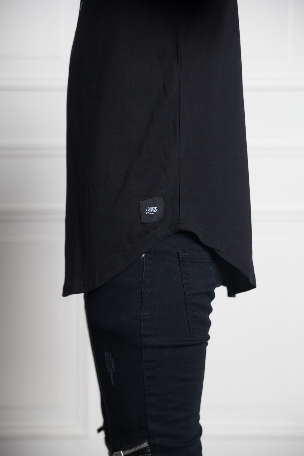 Sixth June - T-shirt roses flock print black M2525VTS