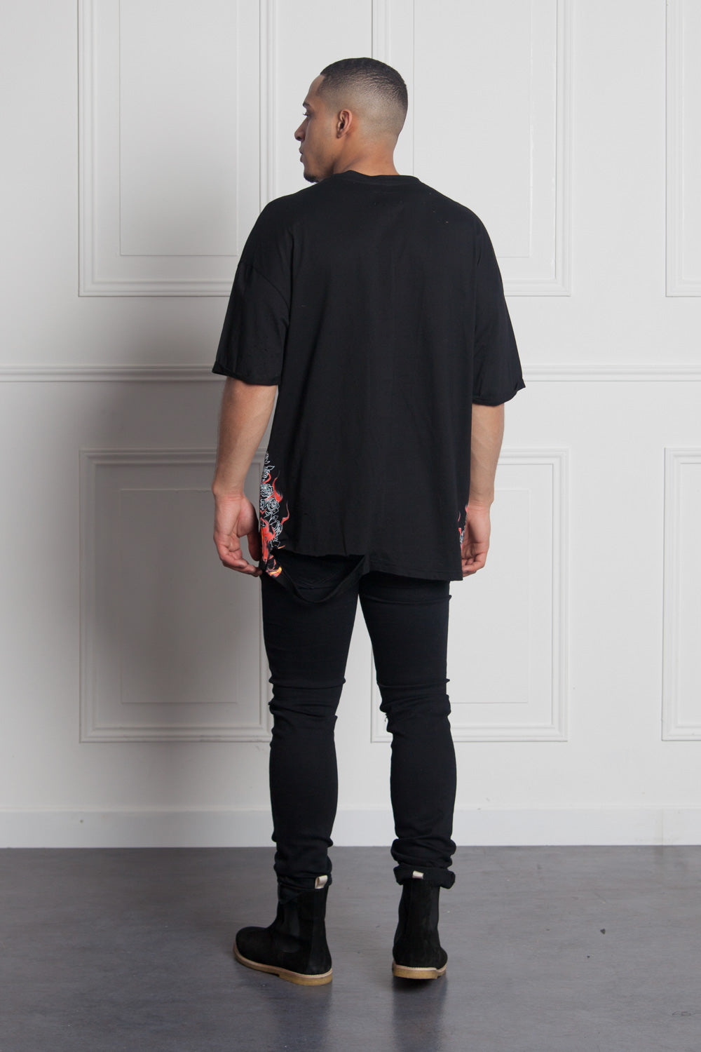 Sixth June - T-shirt fire print destroyed black M2530VTS