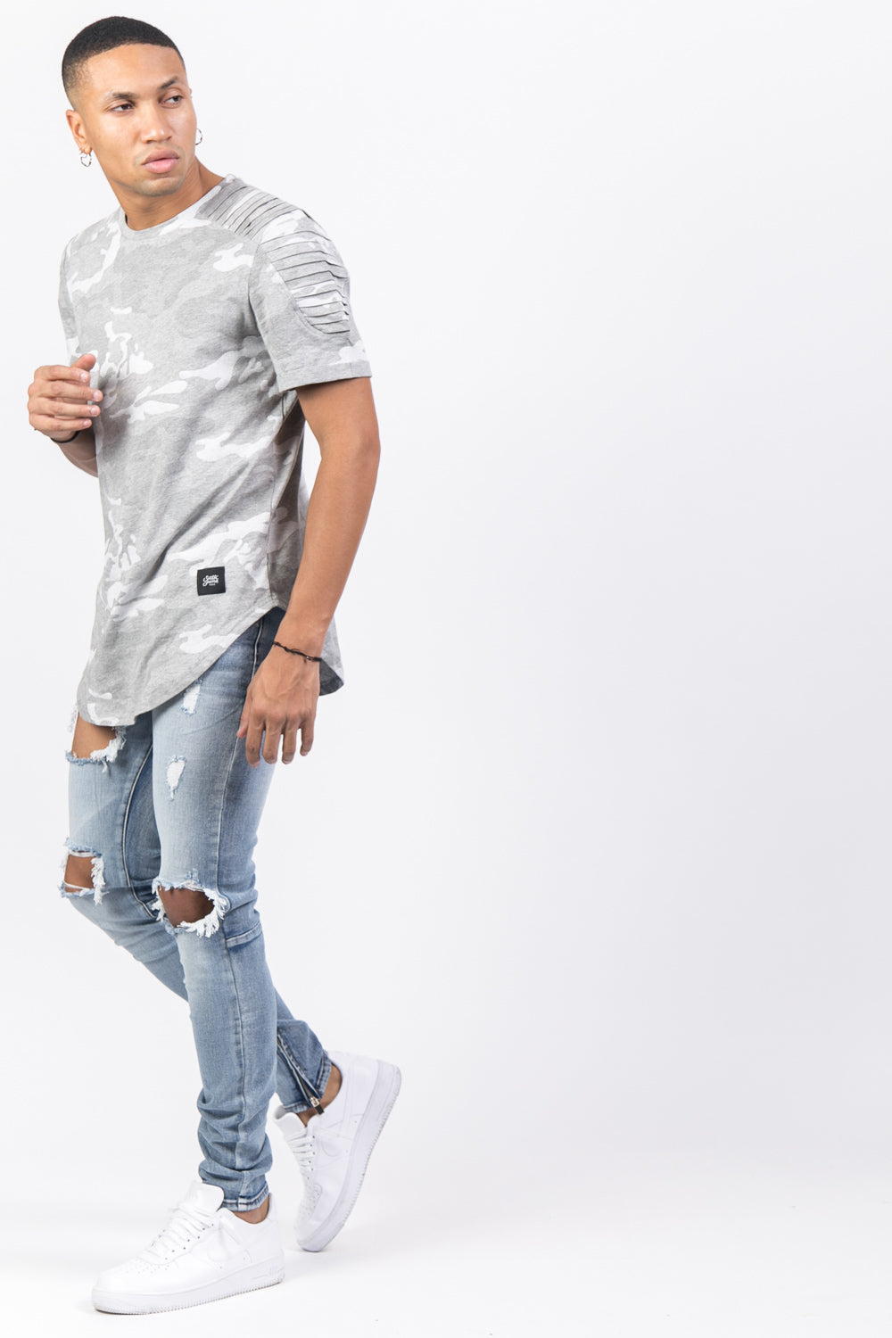 Sixth June - T-shirt camouflage biker gris