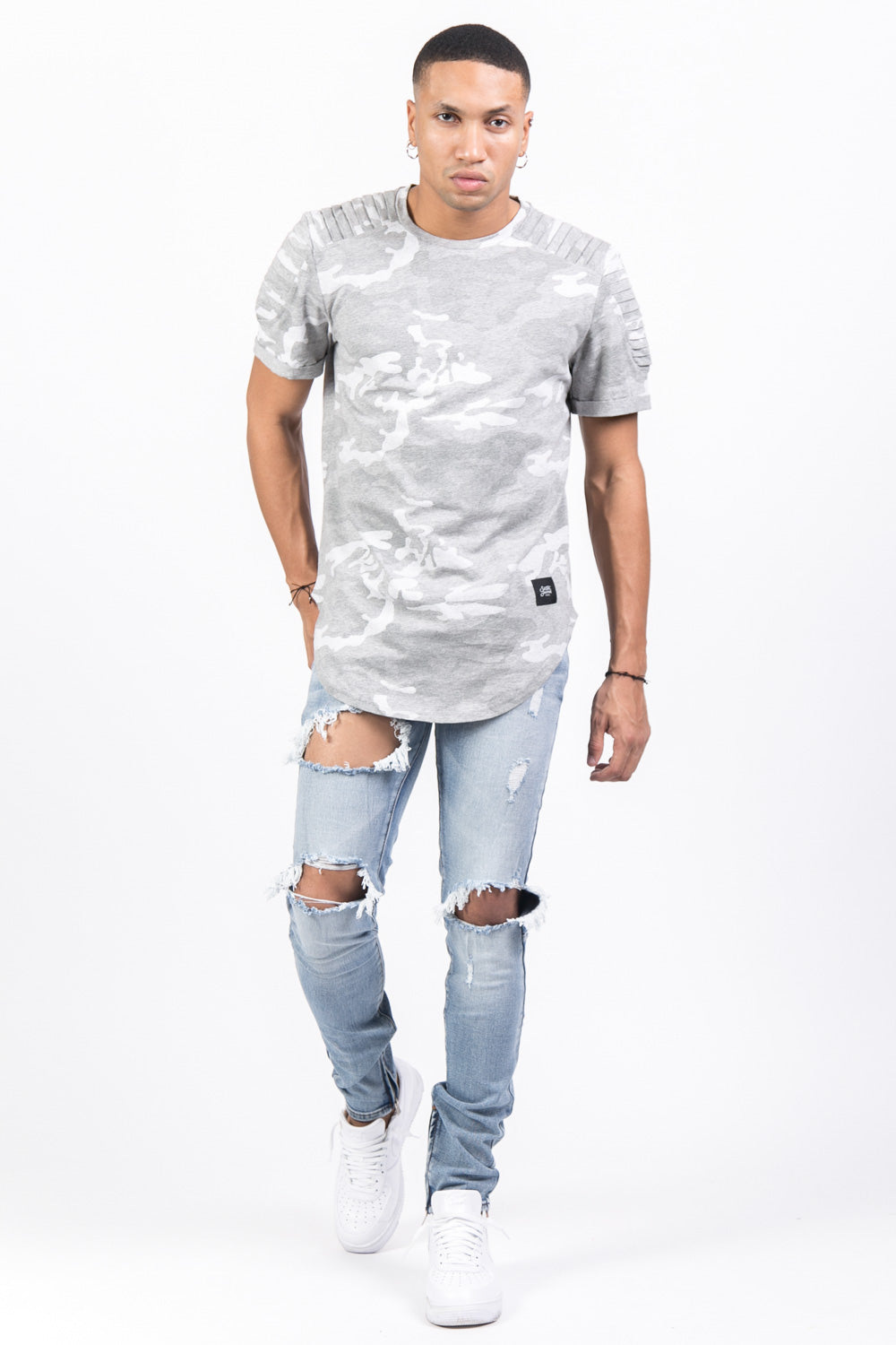 Sixth June - T-shirt camouflage biker gris