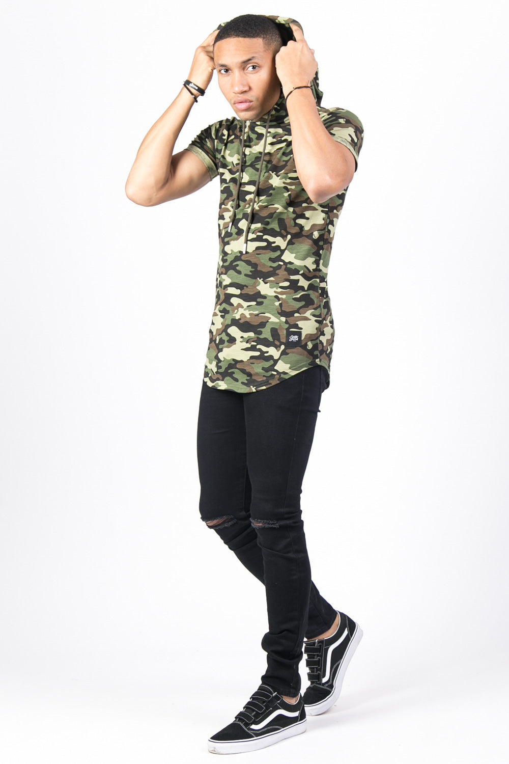 Sixth June - T-shirt camouflage capuche vert