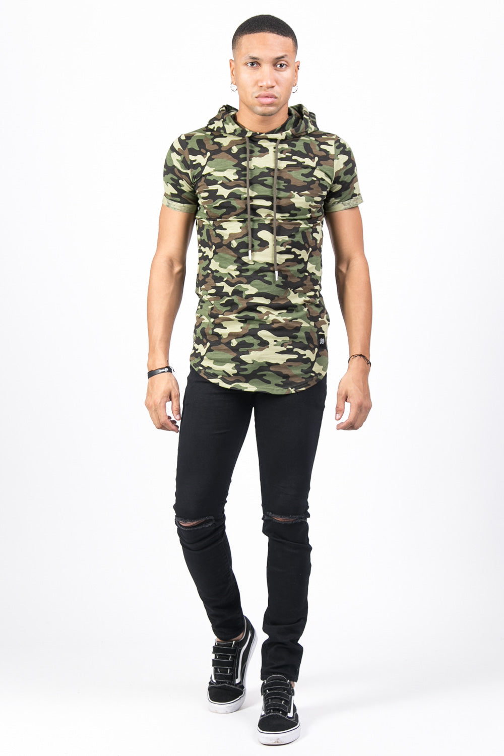 Sixth June - T-shirt camouflage capuche vert