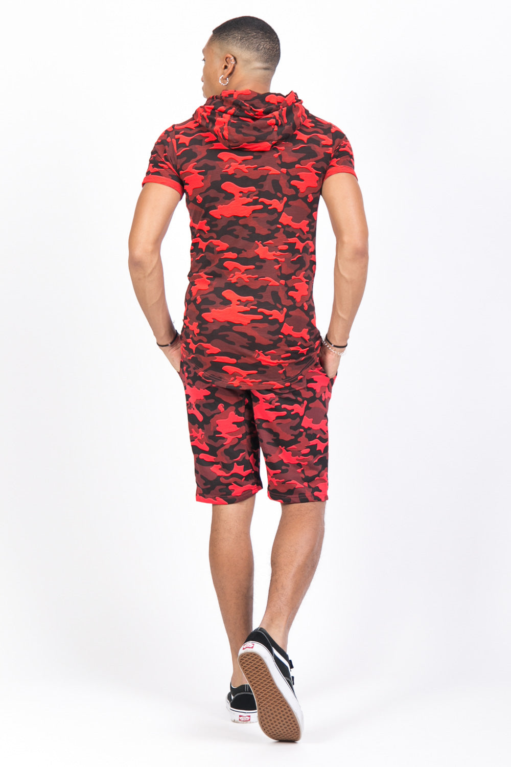 Sixth June - T-shirt camouflage capuche rouge
