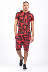 Sixth June - Short camouflage sport rouge