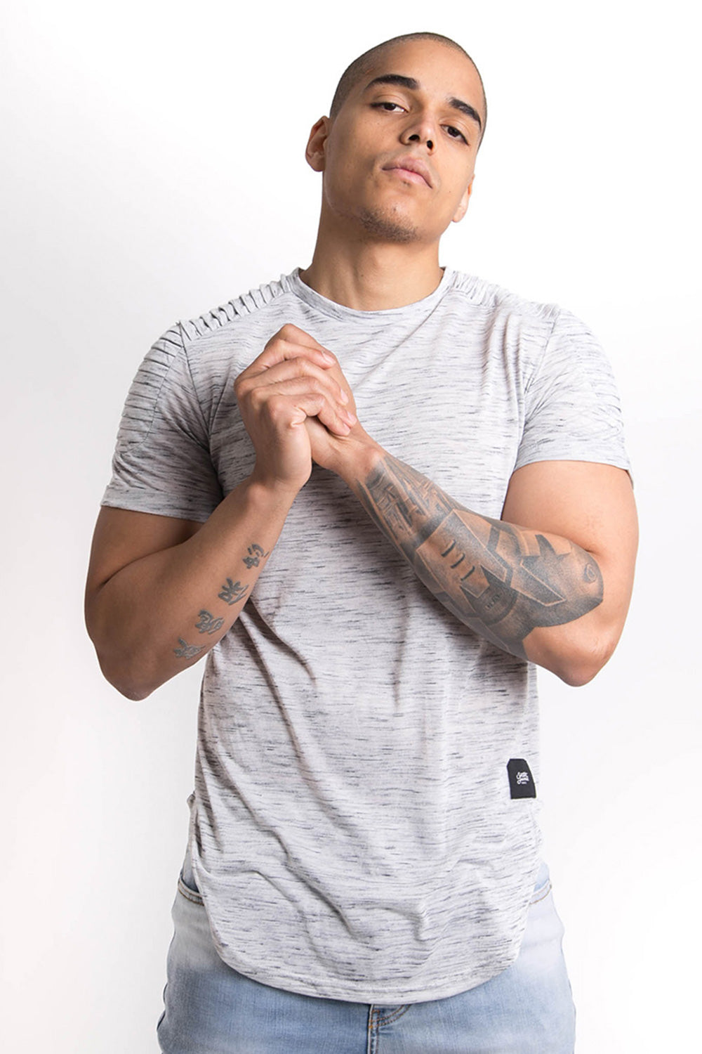 Sixth June - T-shirt chiné biker gris