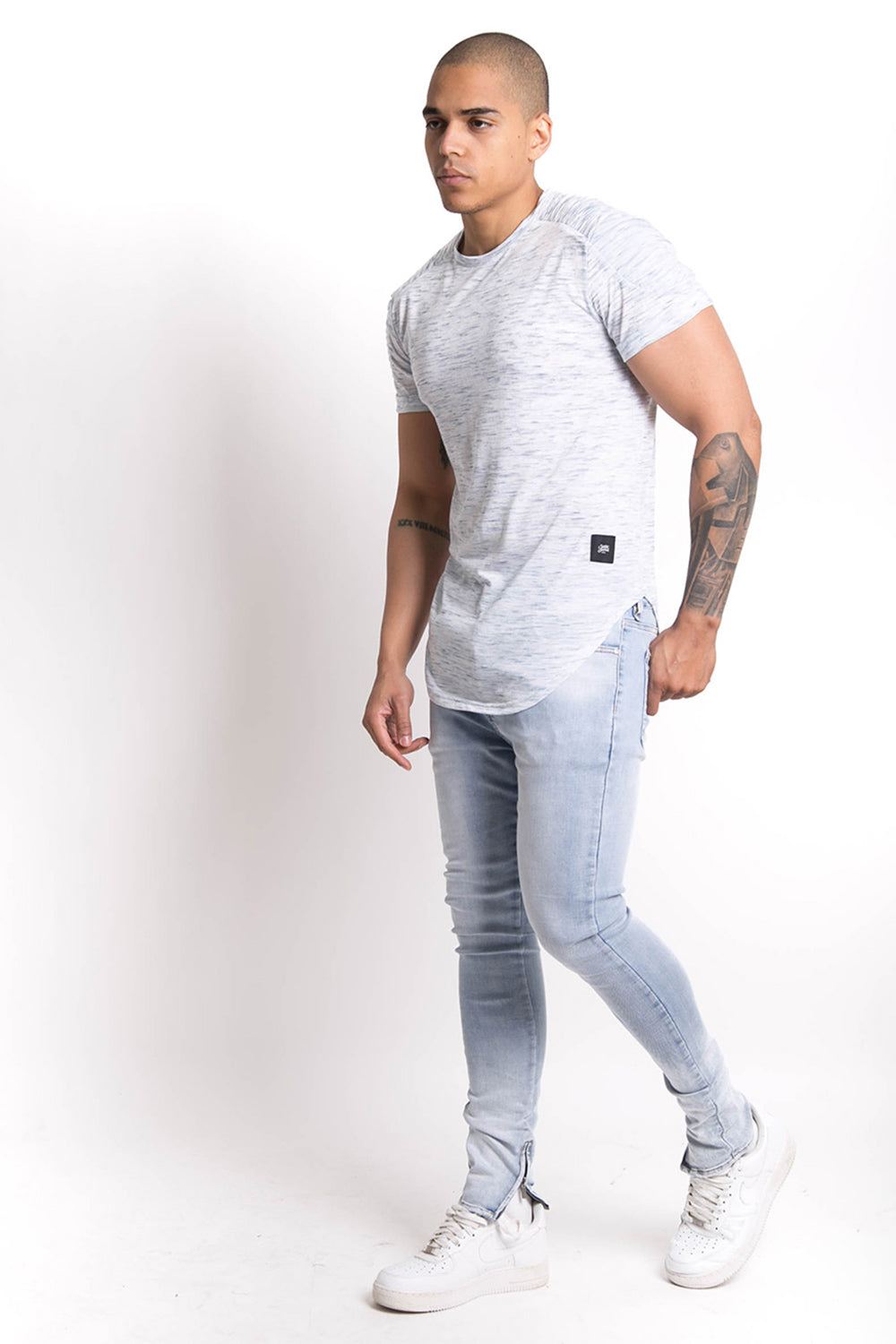 Sixth June - T-shirt chiné biker bleu