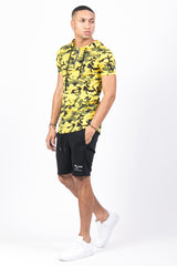 Sixth June - T-shirt camouflage capuche zips jaune