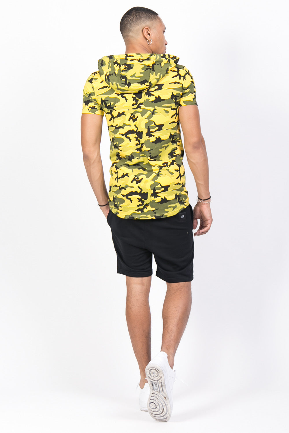 Sixth June - T-shirt camouflage capuche zips jaune