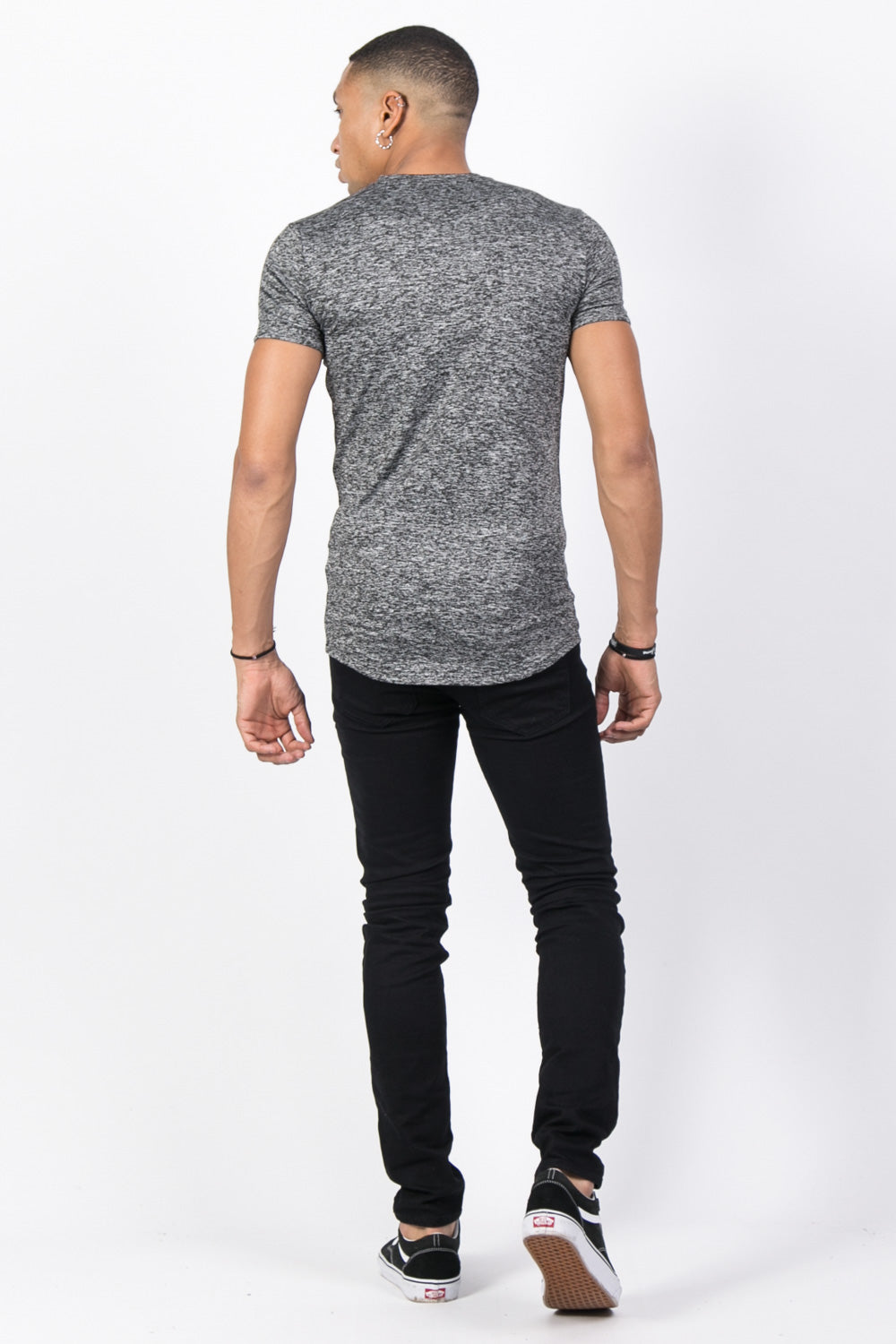 Sixth June - T-shirt stretch chiné gris foncé