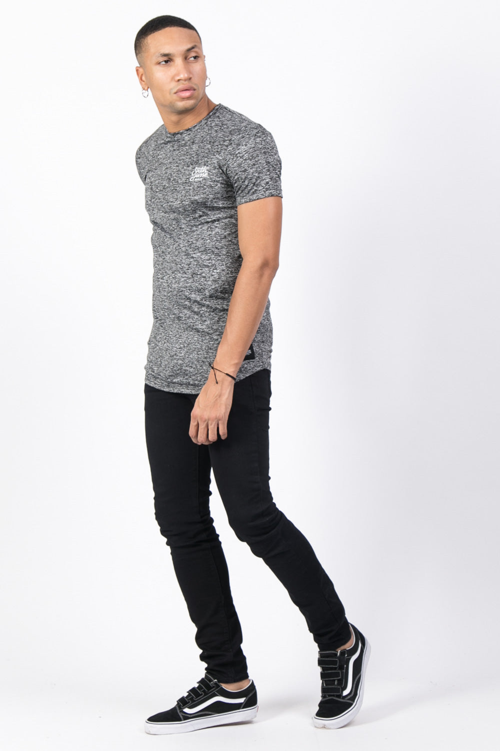 Sixth June - T-shirt stretch chiné gris foncé