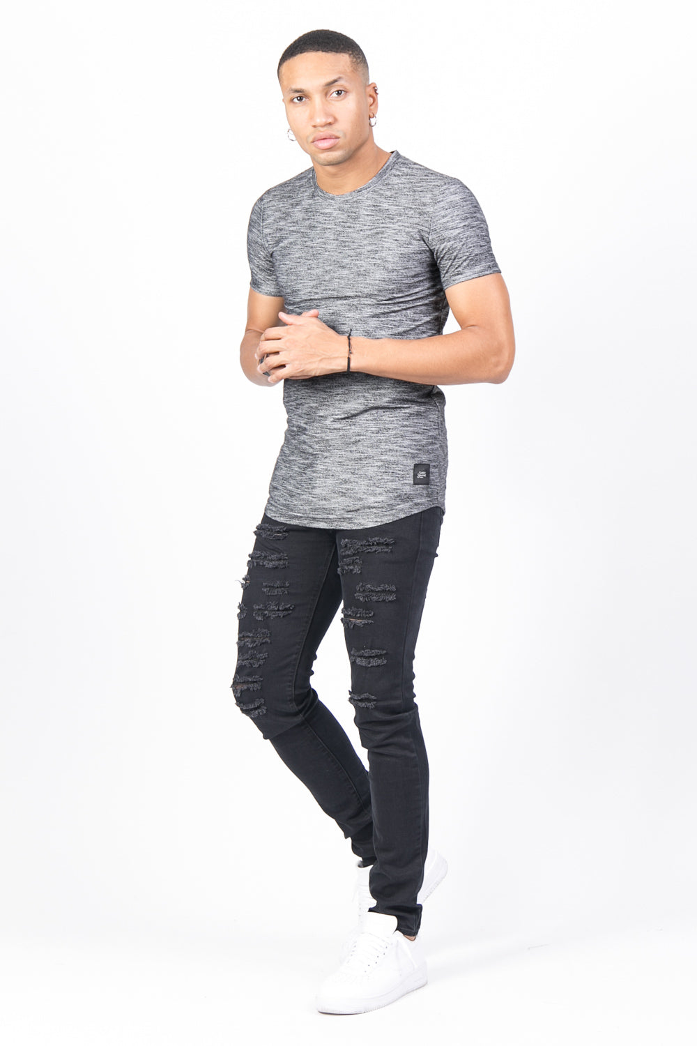 Sixth June - T-shirt moulant texturé noir